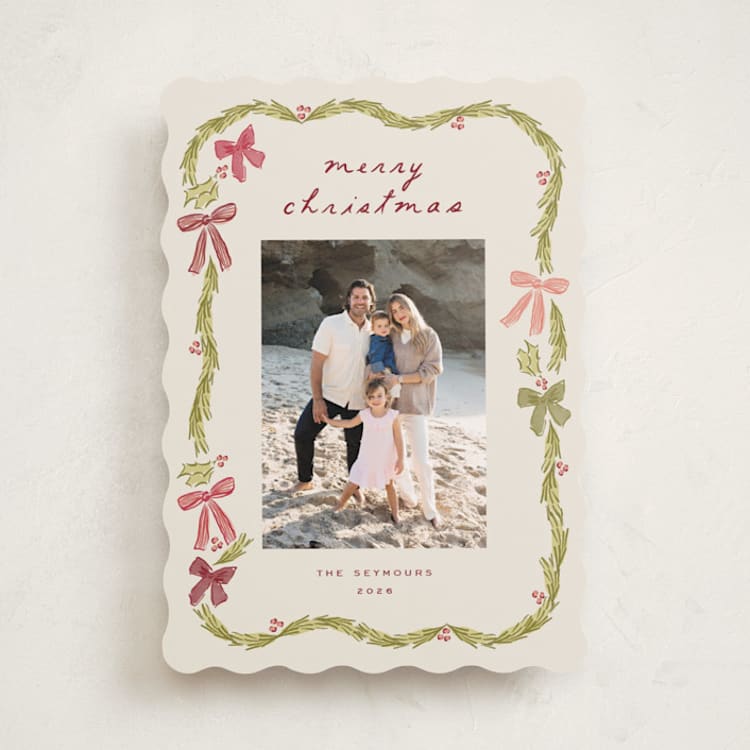 "Tetbury Garland" - Holiday Cards in Mulberry by Sarah Rosenthal - Front