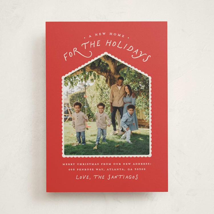 "New Holiday Home" - Holiday Cards in Candied Apple by Erica Krystek - Front