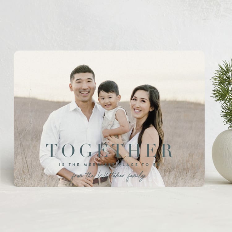 "together merry" - Holiday Cards in Stone Blue by Sara Hicks Malone - Front