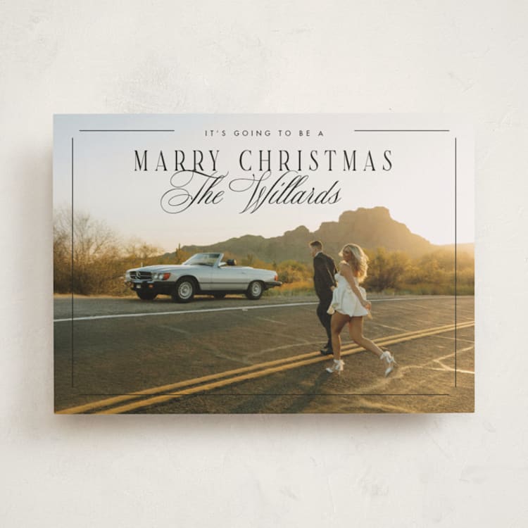 "Marry Christmas" - Holiday Cards in Onyx by Keen Peachy - Front