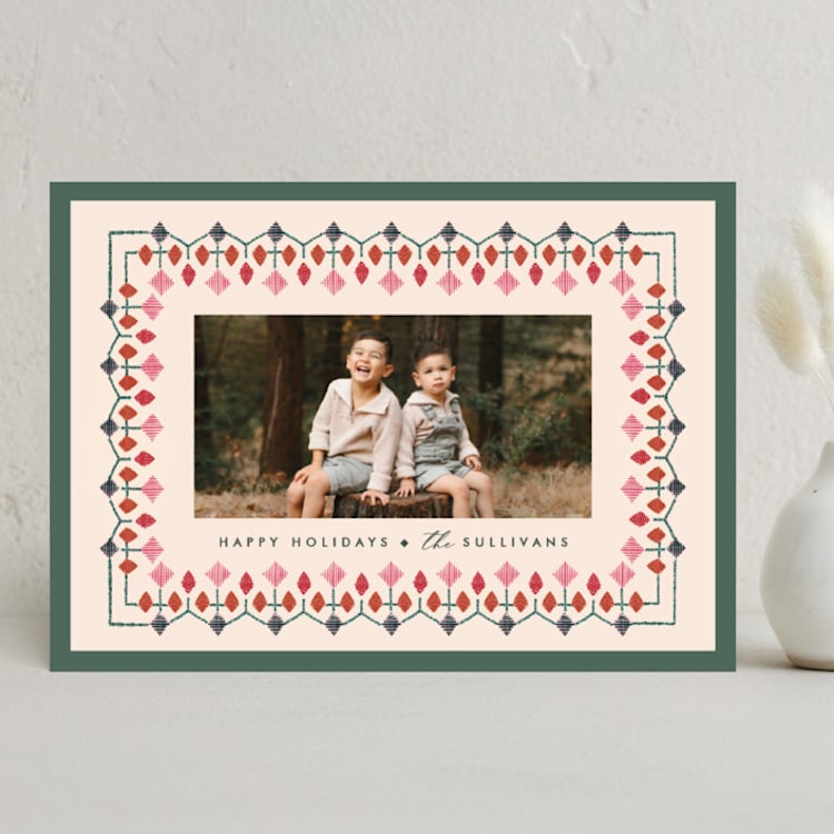 "Woodland Border" - Holiday Cards in Pine by Julie Murray - Front