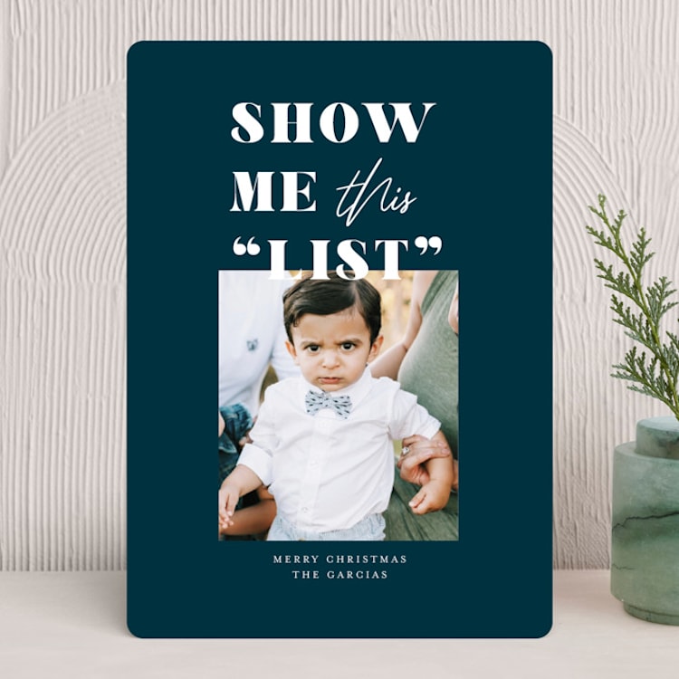 "Proof" - Holiday Cards in Navy by Anna Elder - Front