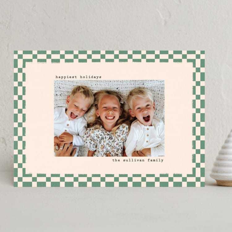 "Swiss" - Holiday Cards in Sage by Julie Murray - Front