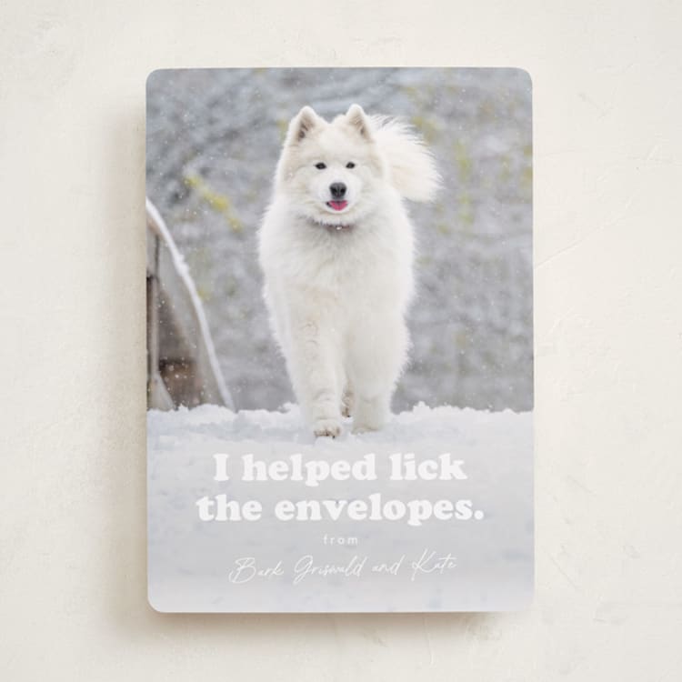 "Helping" - Holiday Cards in Bone by Hudson meet Rose - Front