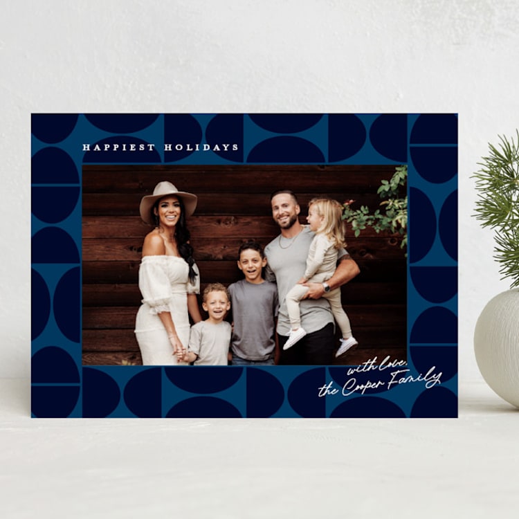 "Mod Frame" - Holiday Cards in Lapis by Kerry Doyle - Front
