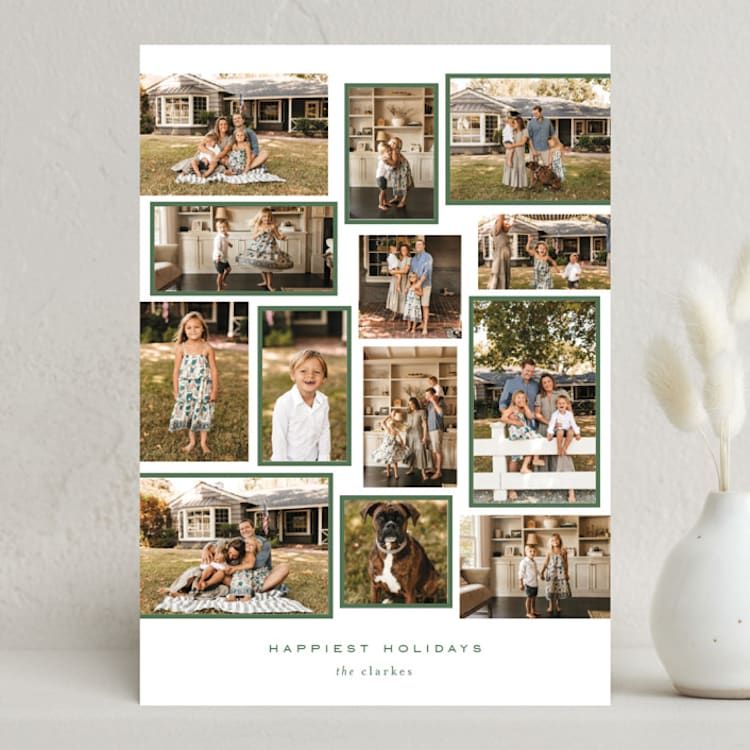 "Pictured" - Holiday Cards in Evergreen by Alexandra Cohn - Front