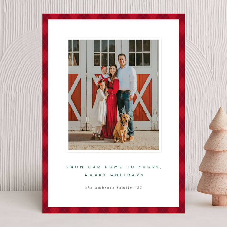 "From Our Home" - Holiday Cards in Pomegranate by Erica Krystek - Front