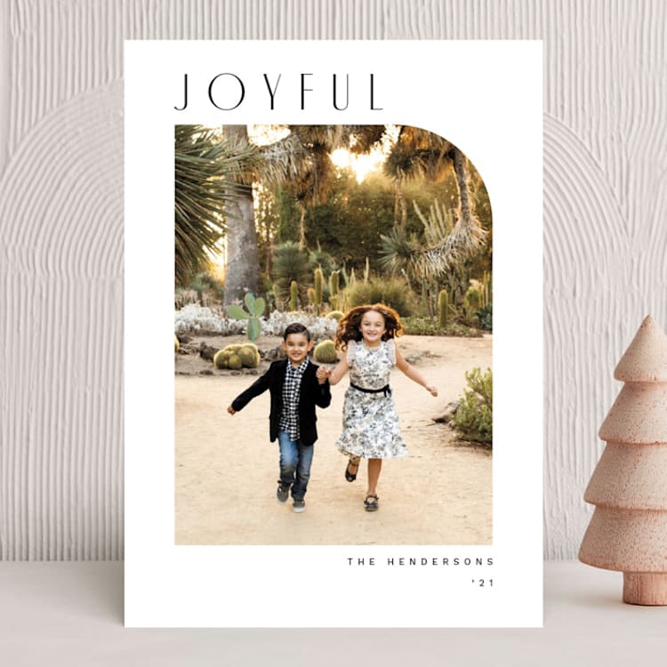 "joyful minimalist" - Holiday Cards in Raven by Juneau Designs - Front