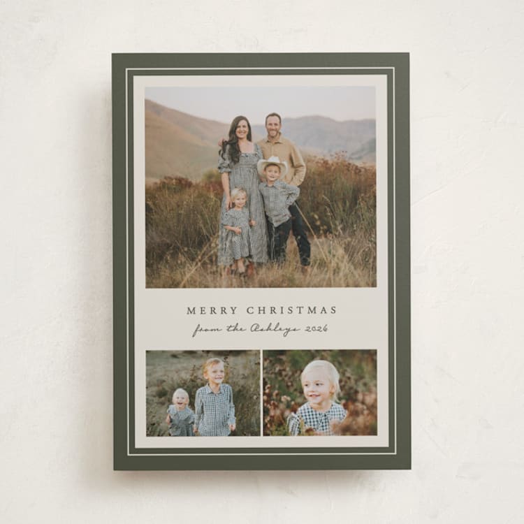 "Classic Frame" - Holiday Cards in Pine by Brianne Larsen - Front