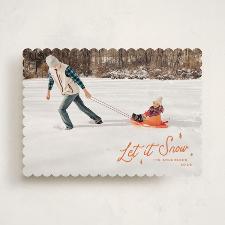 "Ski" - Holiday Cards in Pumpkin by Claudia Orengo - Front