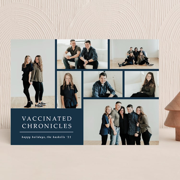 "Quarantine Chronicles" - Holiday Cards in Navy by Lisa Assenmacher - Front