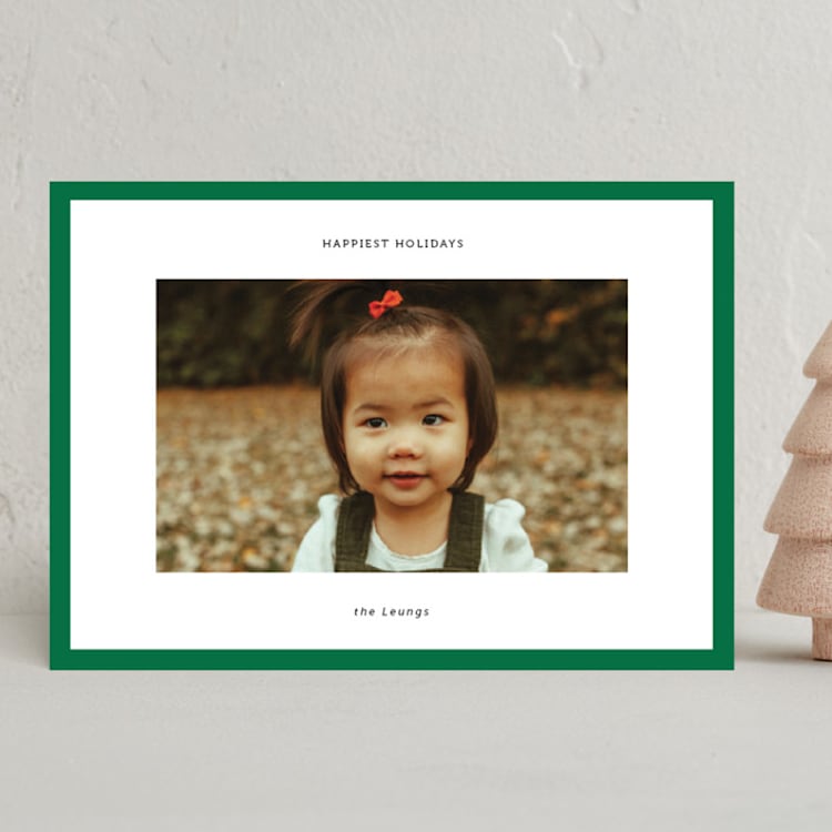 "Classic Border" - Holiday Cards in Pine by Wendy Chung - Front