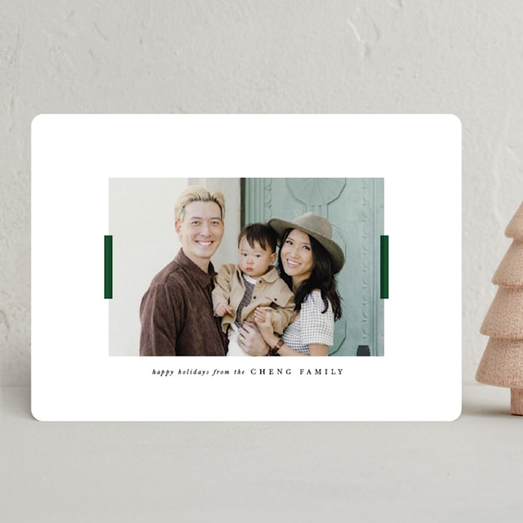 "Double Bar" - Holiday Cards in Foliage by Up Up Creative - Front