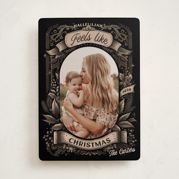"Chalky" - Holiday Cards in Slate by GeekInk Design - Front