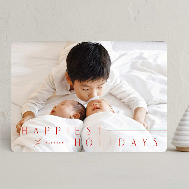 "Happy Times" - Holiday Cards in Rouge by Sara Hicks Malone - Front