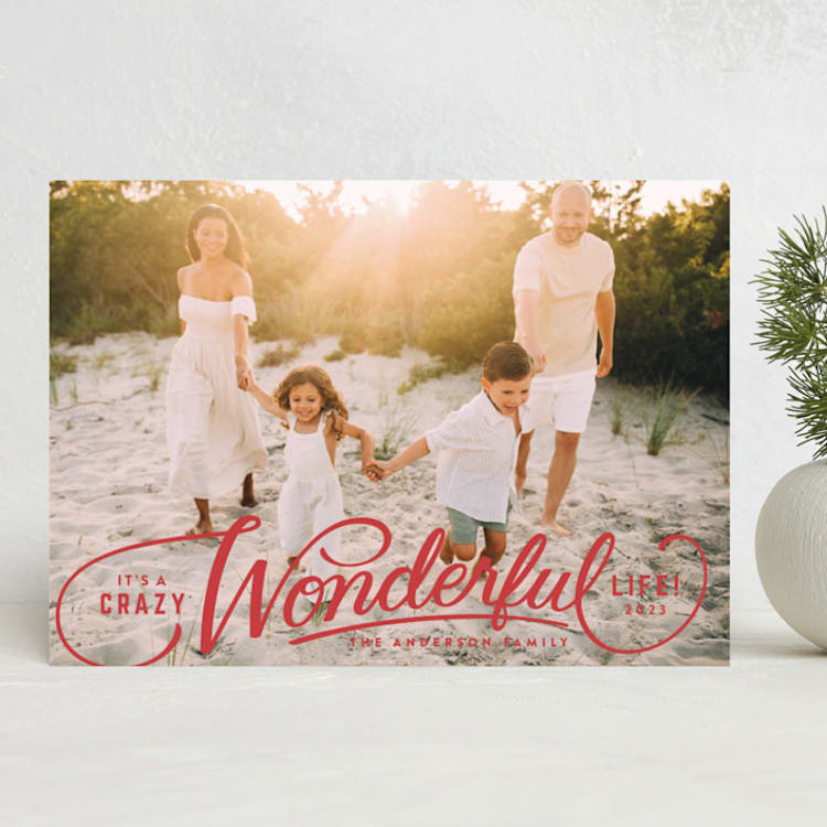 "Crazy Wonderful" - Holiday Cards in Cherry by Jill Means - Front