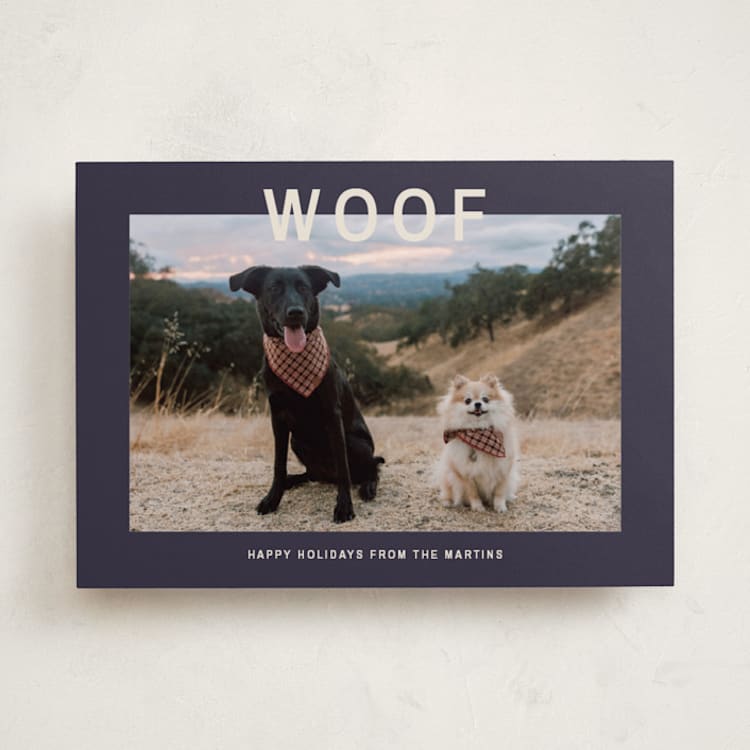 "Big Bold Type" - Holiday Cards in Navy by Ani Somi - Front