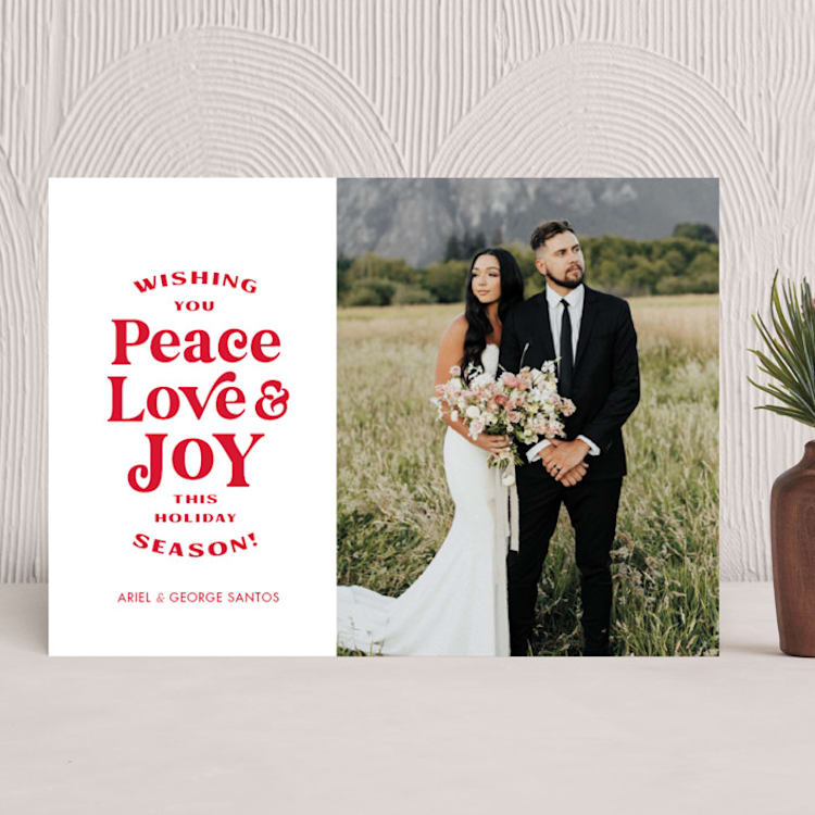 "Scalloped Holiday Love" - Holiday Cards in Holly by The Social Type - Front
