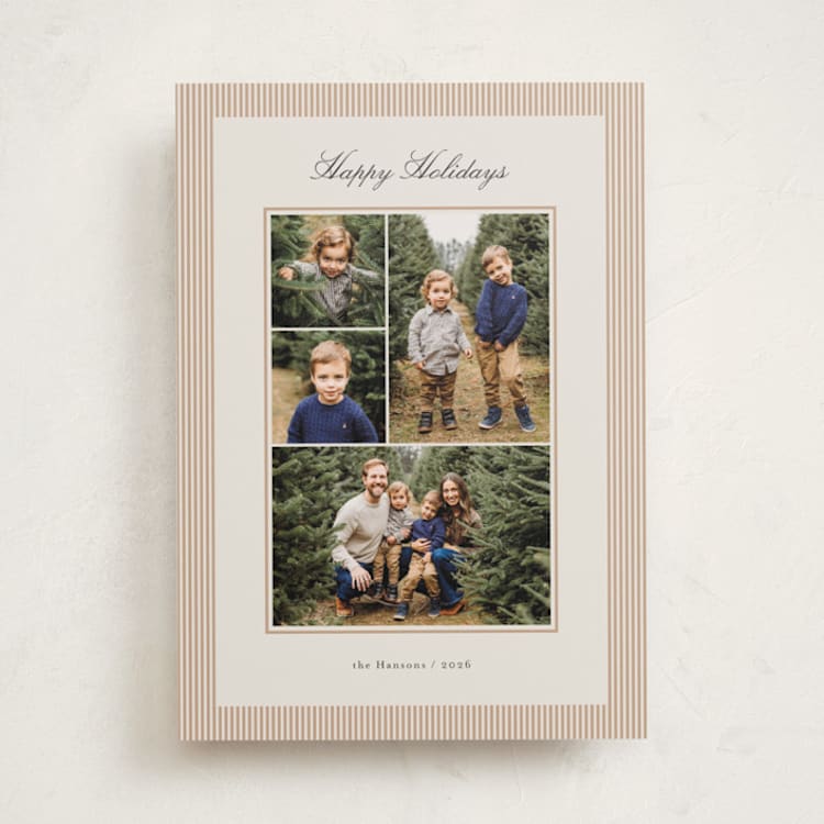 "Striped Gallery" - Holiday Cards in Caramel by Michelle Taylor - Front