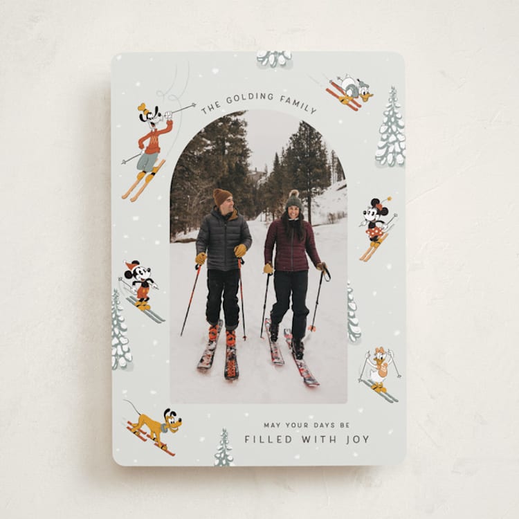 "Disney's Mickey and Friends Tis The Ski-son" - Holiday Cards in Ice by Kelsey Mucci - Front