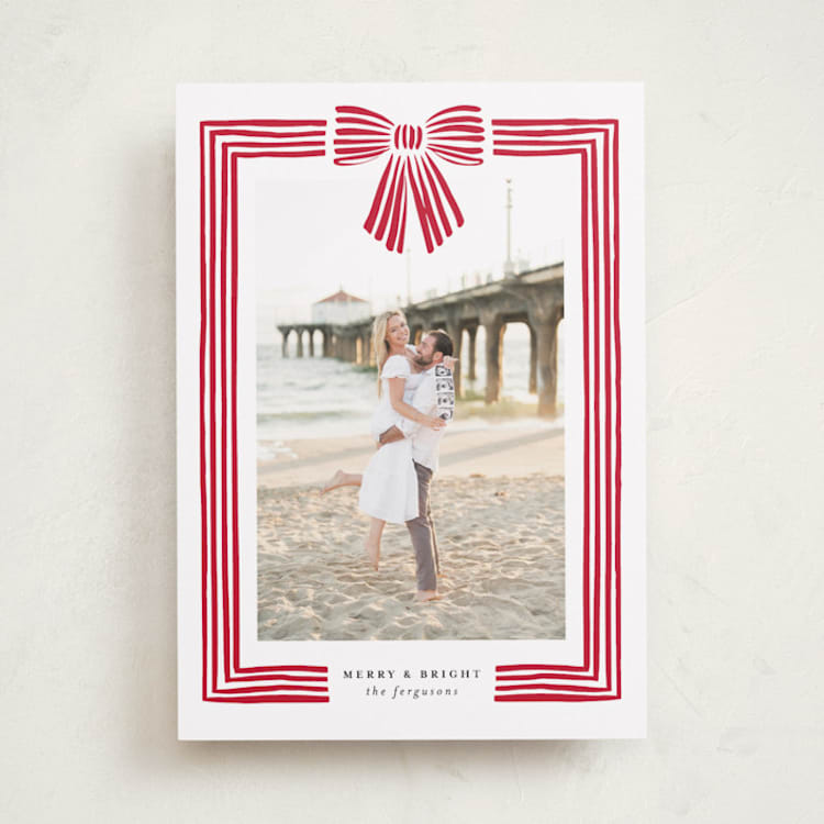 "Ribbon Framed" - Holiday Cards in Snow by Iveta Angelova - Front