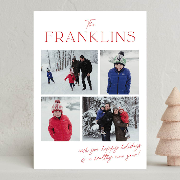 "Hand Written Family Collage" - Holiday Cards in Rudolf by Jackie Crawford - Front