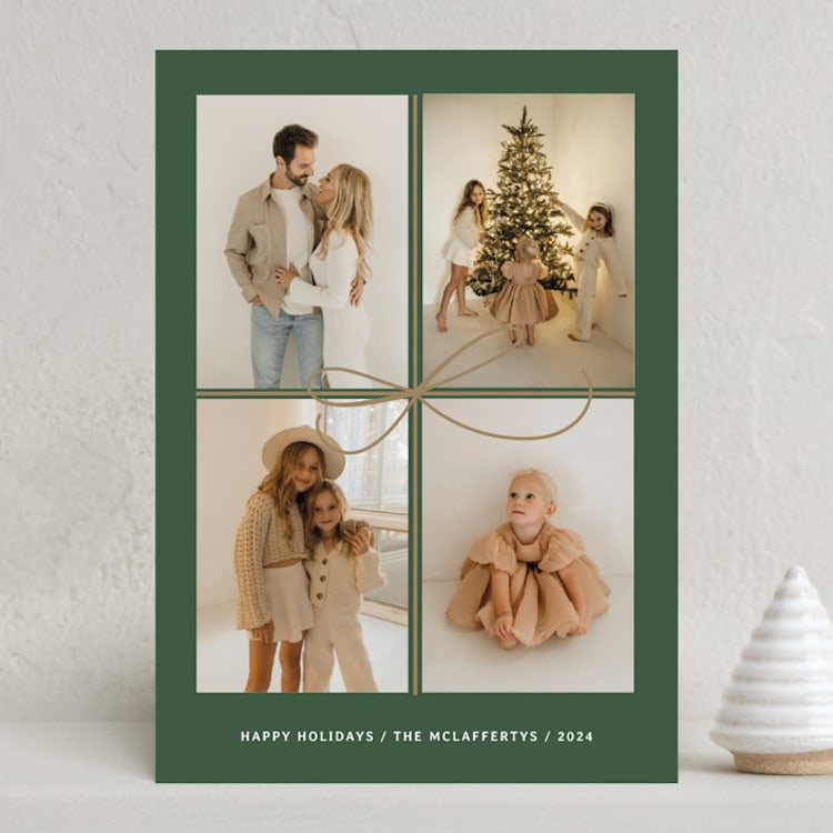 "All Wrapped Up" - Holiday Cards in Wreath by Laura Bercovich - Front
