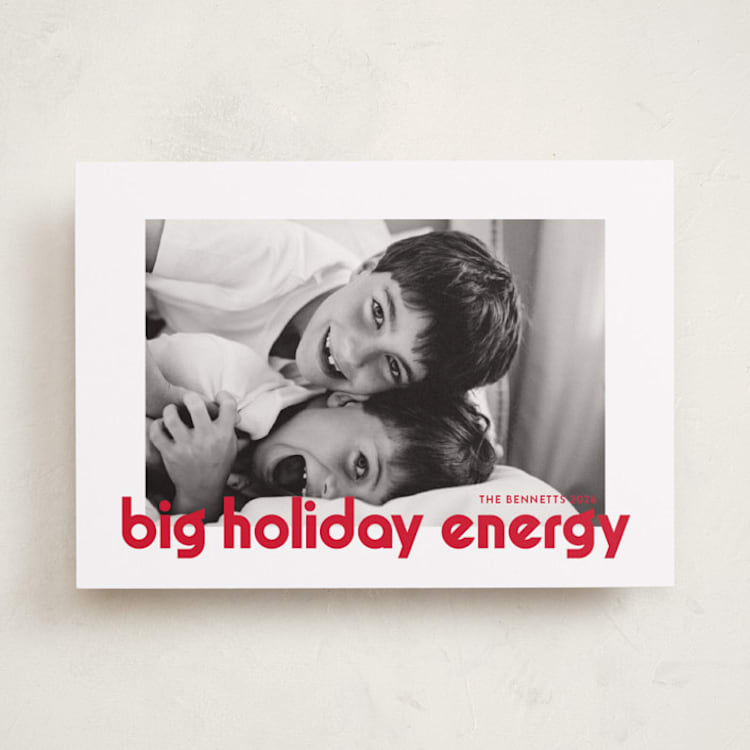 "Big Holiday" - Holiday Cards in Cherry by Annie Holmquist - Front