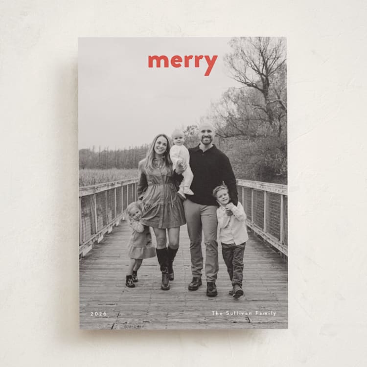 "Daily" - Holiday Cards in Poinsettia by Up Up Creative - Front