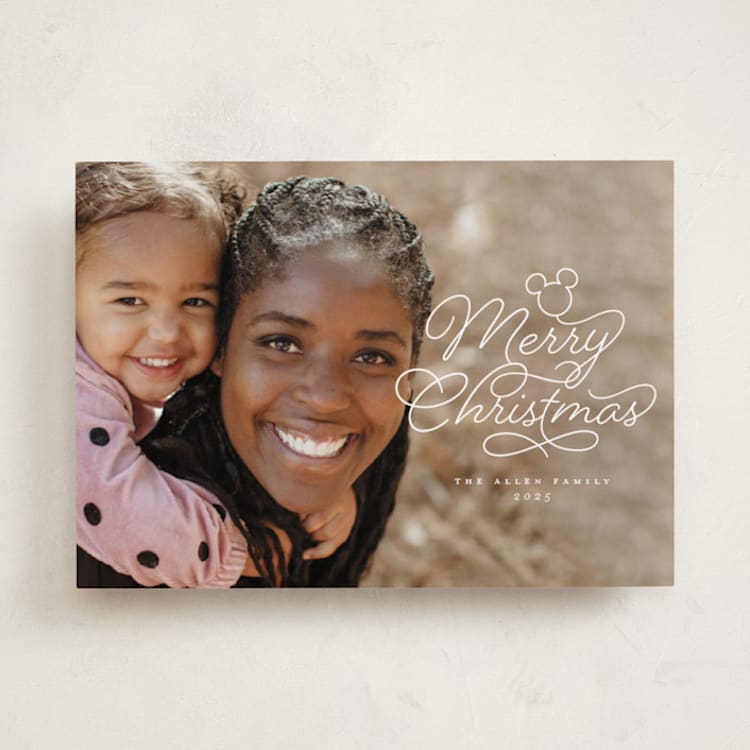 "Disney Mickey Spirit" - Holiday Cards in Cotton by Laura Hamm - Front