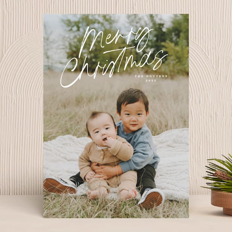 "At An Angle" - Holiday Cards in Snow by Lauren Chism - Front