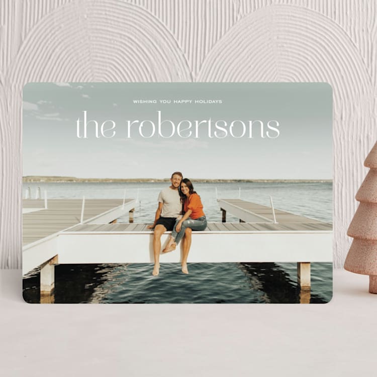 "The Family Name" - Holiday Cards in Cloud by Sarah Cohn - Front