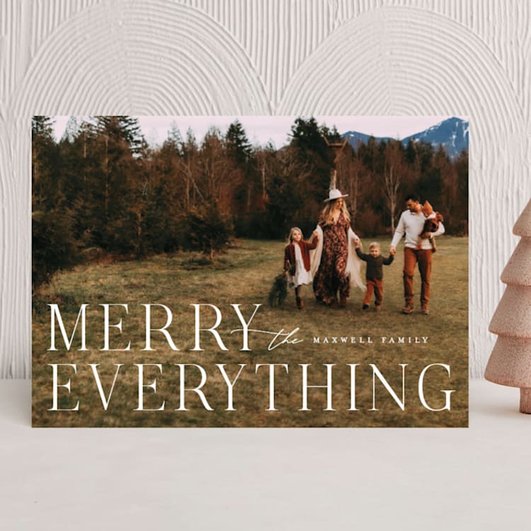 "Merriest Wishes" - Holiday Cards in Snow by Ally Madison - Front