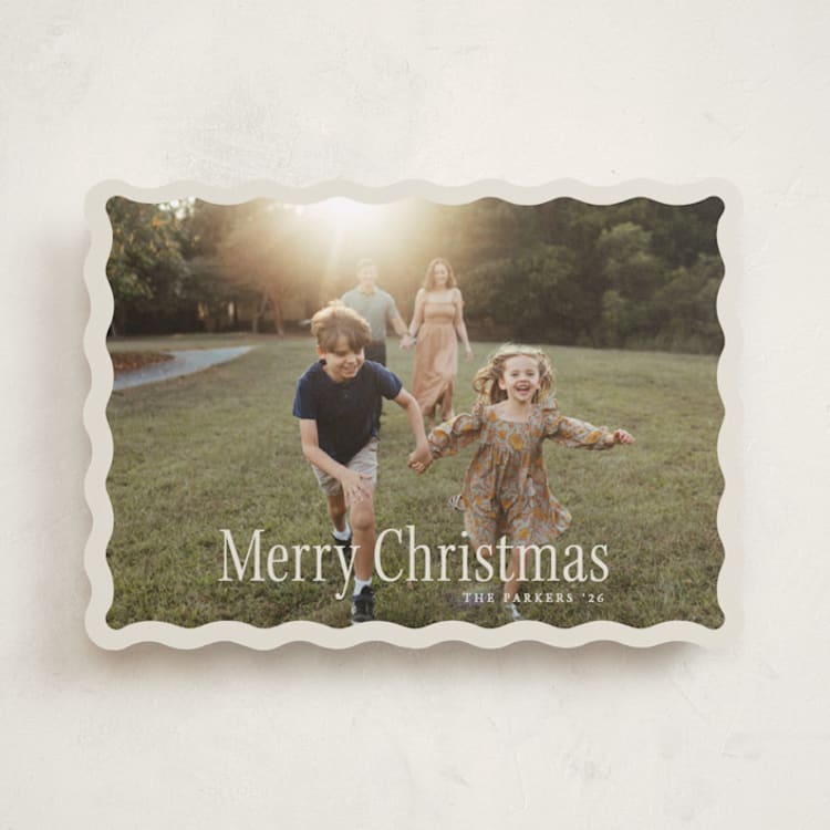"Squiggle Border" - Holiday Cards in Cookie Dough by Brianne Larsen - Front