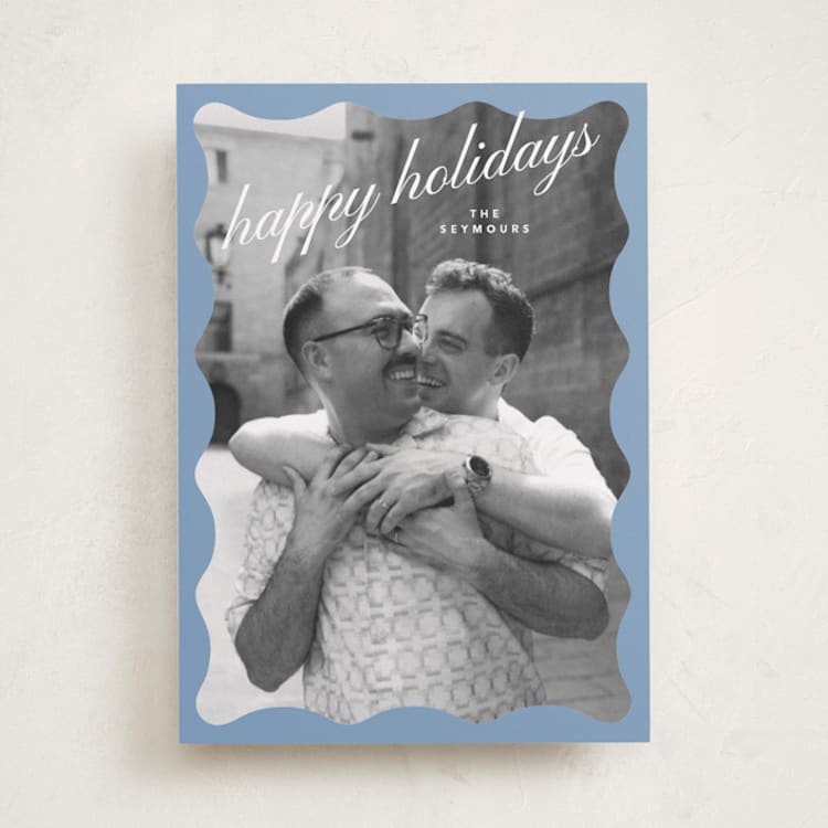 "chalet trim" - Holiday Cards in Cornflower by Carrie Moradi - Front