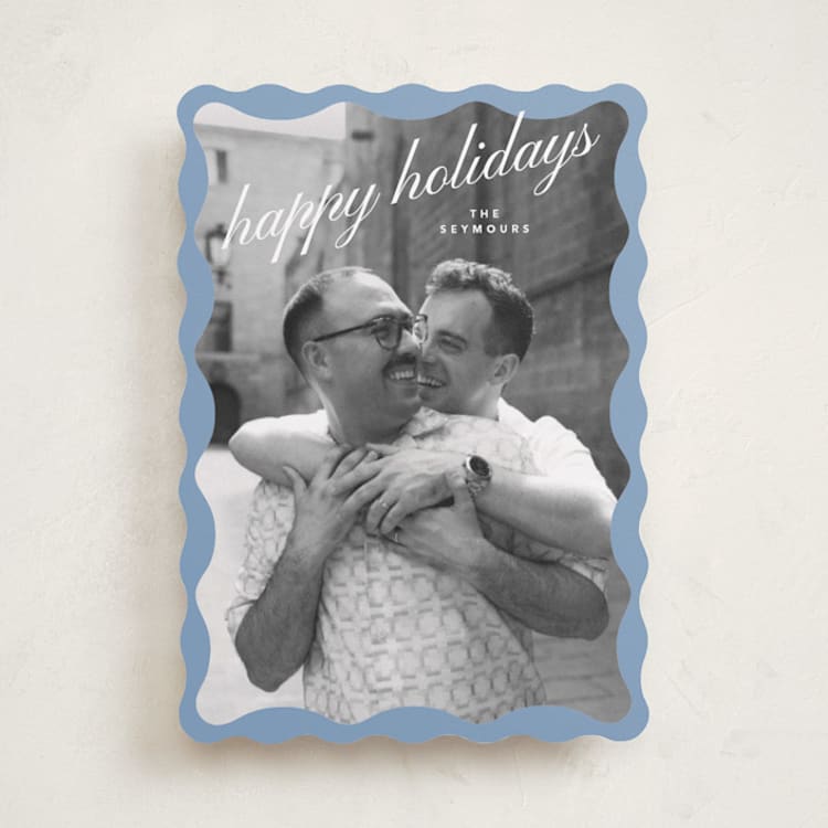 "chalet trim" - Holiday Cards in Cornflower by Carrie Moradi - Front