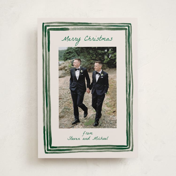 "Painted Frame Edge" - Holiday Cards in Forest by Alethea and Ruth - Front