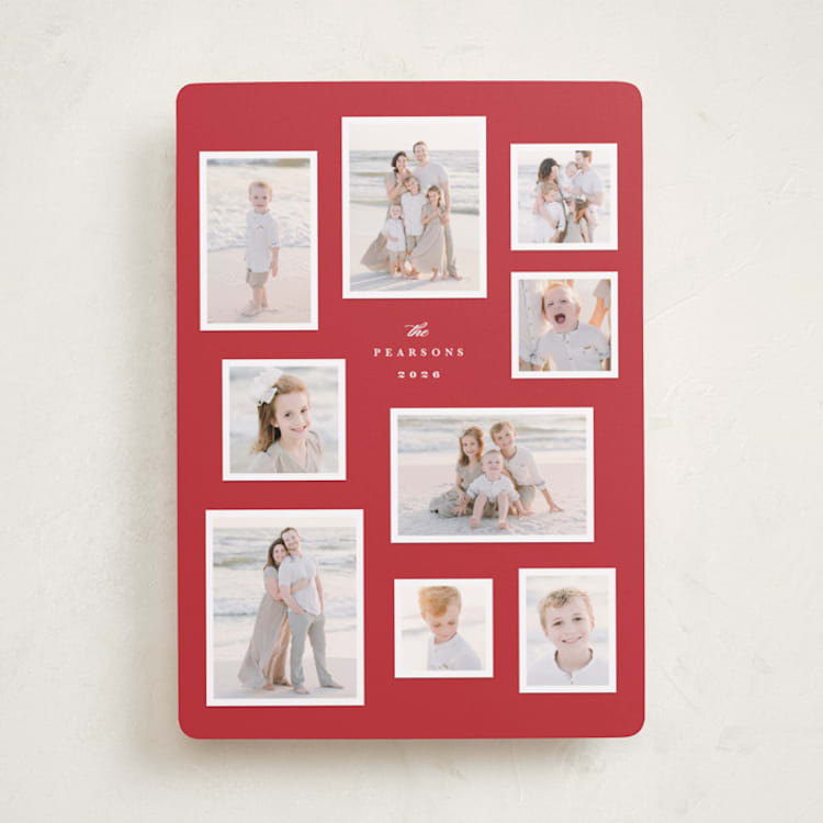 "Modern Snapshots" - Holiday Cards in Berry by Hooray Creative - Front