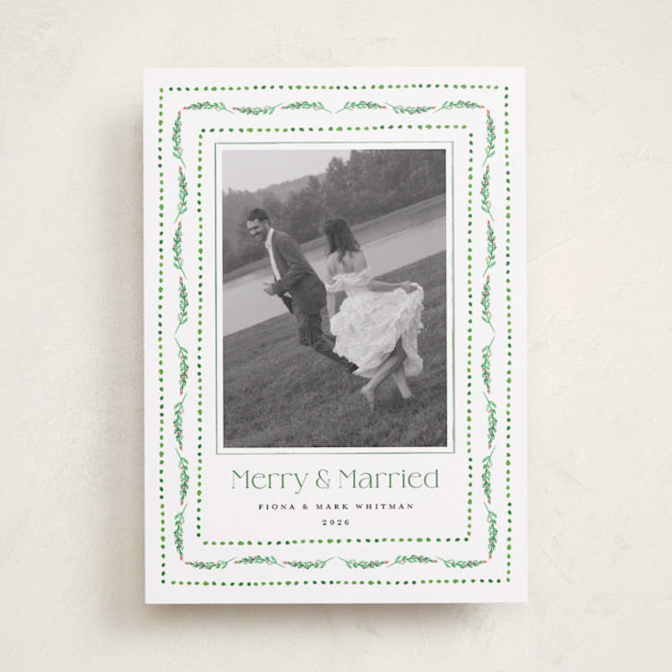 "Nostalgic Ribbon Border" - Holiday Cards in Elf Shoes by Erika Firm - Front