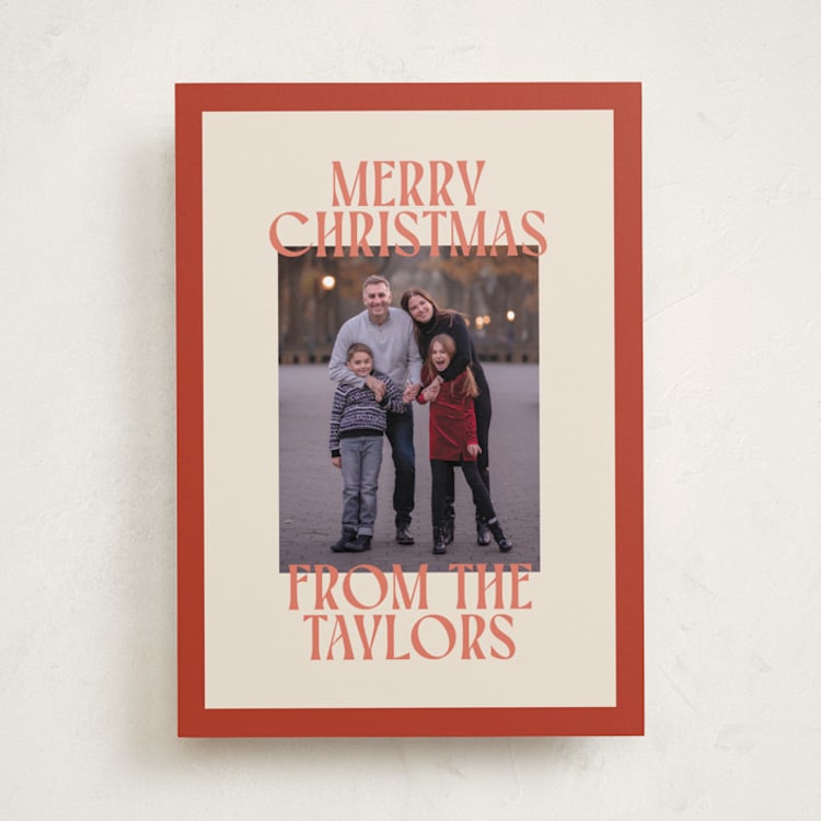 "Cheerful Stack" - Holiday Cards in Peppermint by Ekko Studio - Front