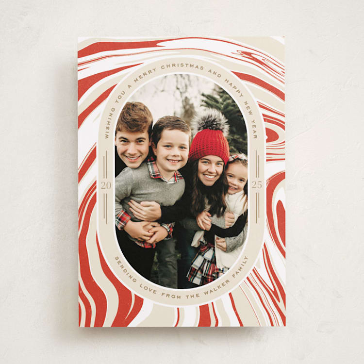 "Peppermint Flavor" - Holiday Cards in Peppermint by Oscar and Emma - Karly Depew - Front