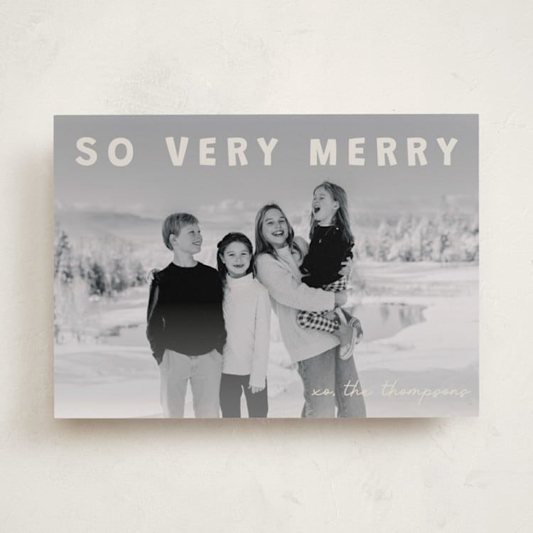 "merry greeting" - Holiday Cards in Cream by Jenny Millington - Front
