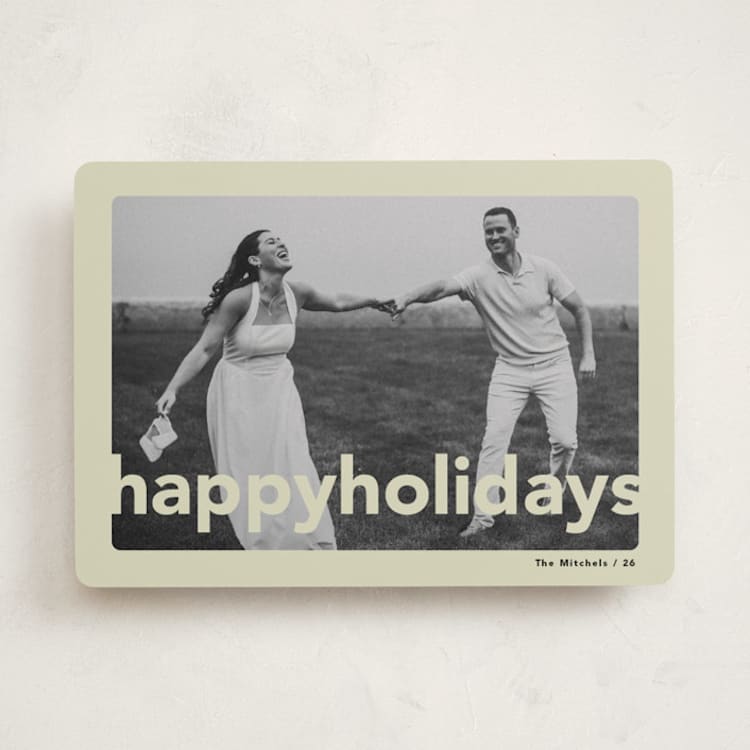 "happy holiday frame" - Holiday Cards in Mint by Lori Wemple - Front