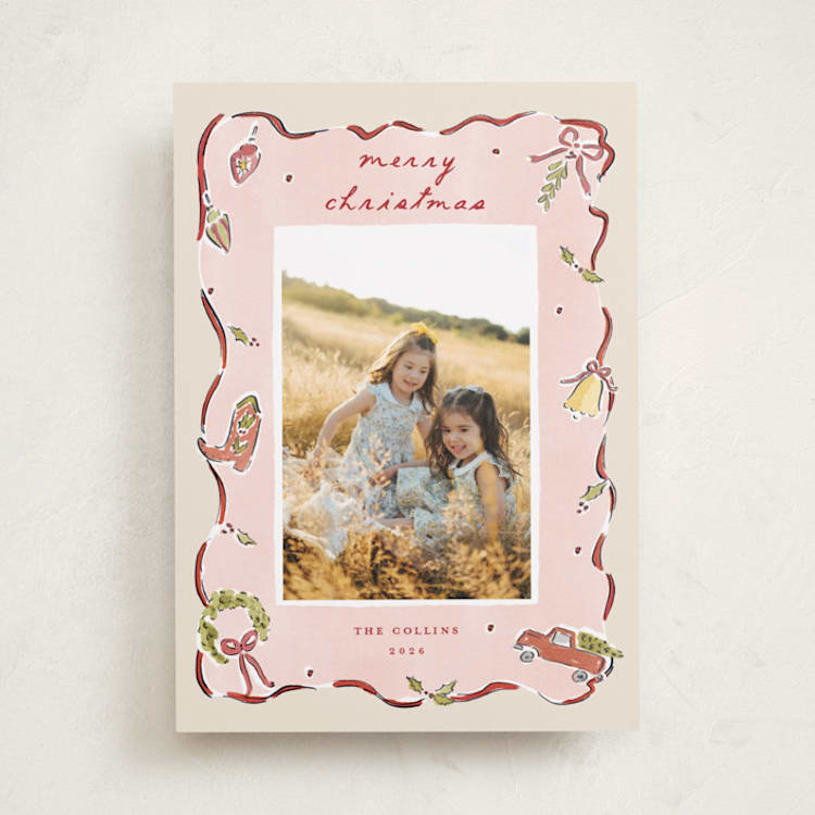 "Homestead Cheer" - Holiday Cards in Holly Berry by Sarah Rosenthal - Front