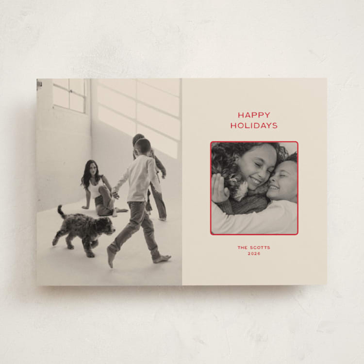 "holiday duo" - Holiday Cards in Cranberry by Ellen Schlegelmilch - Front