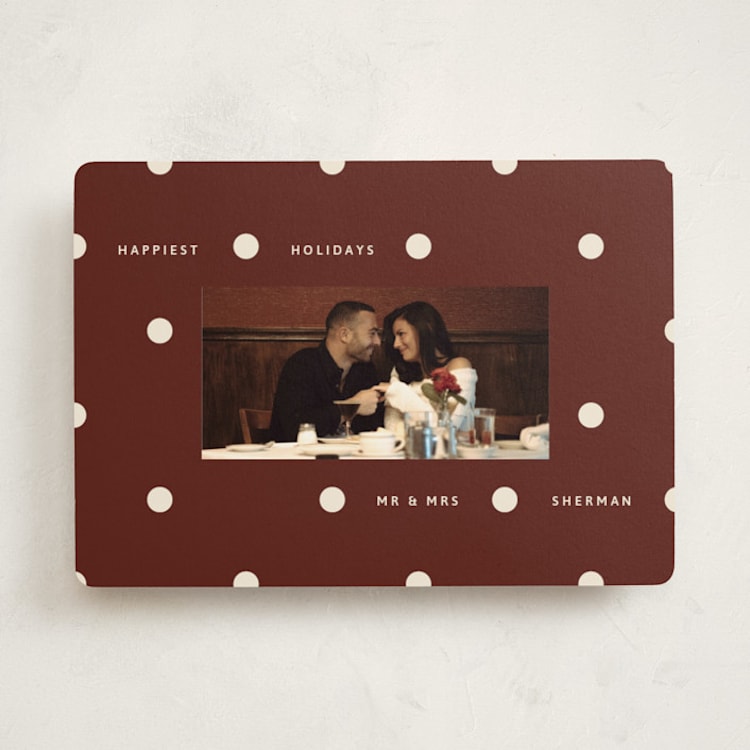 "Jingle Dot" - Holiday Cards in Mulled Wine by Inkblot Design - Front