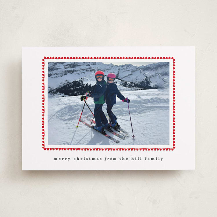 "hand drawn scallop" - Holiday Cards in Berry by Sara Hicks Malone - Front