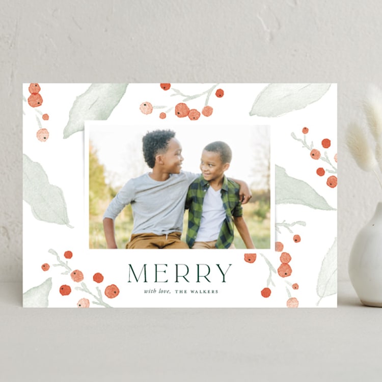 "Frosty Days" - Holiday Cards in Berry by Oscar and Emma - Karly Depew - Front