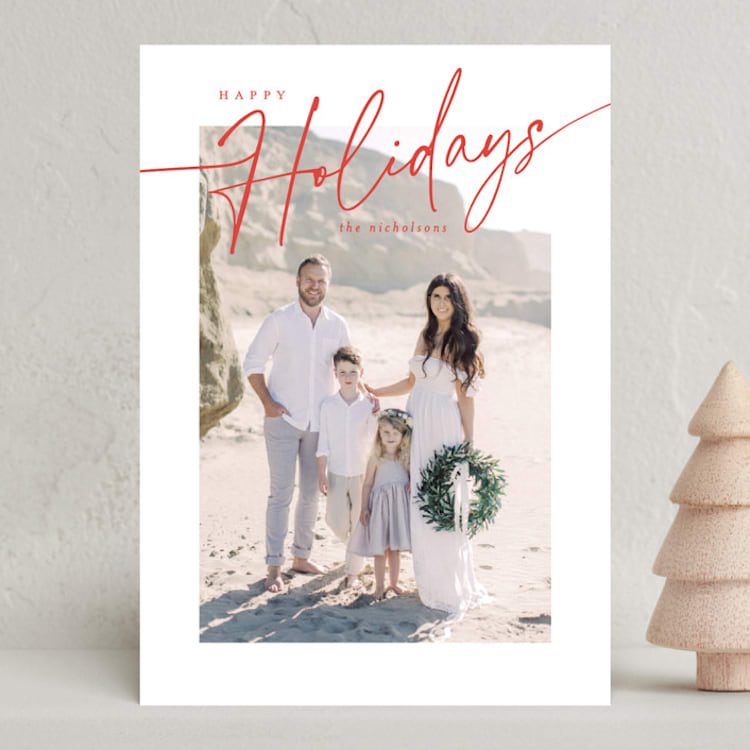 "Holiday Signiture" - Holiday Cards in Holly Berry by Brooke Chandler - Front