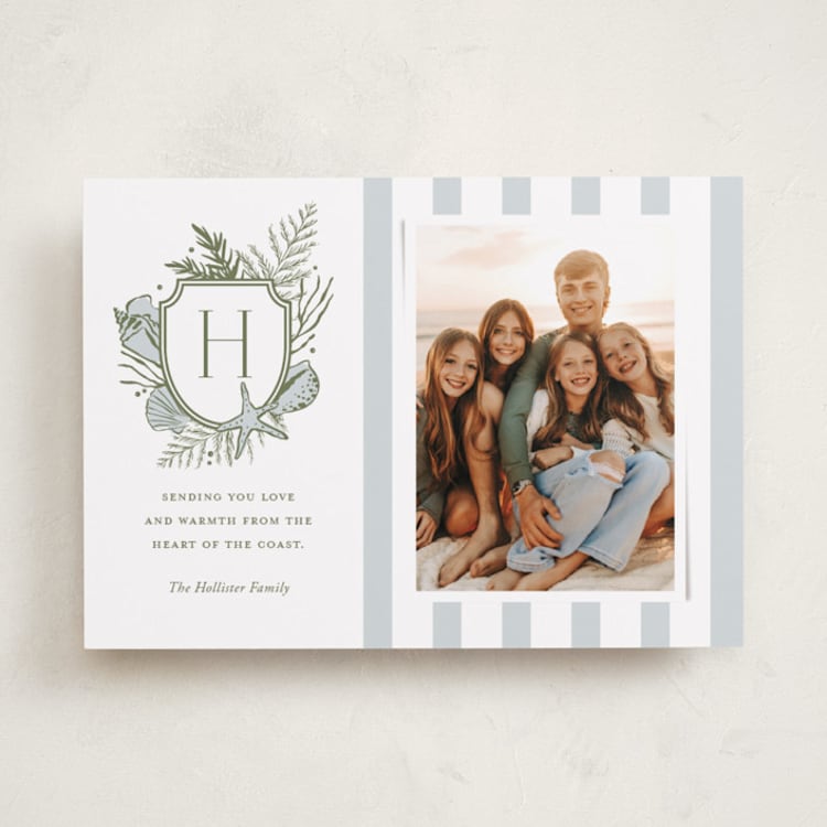 "Tis the Sea-Sun" - Holiday Cards in Ocean by Oscar and Emma - Karly Depew - Front